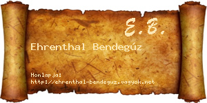 Ehrenthal Bendegúz névjegykártya
